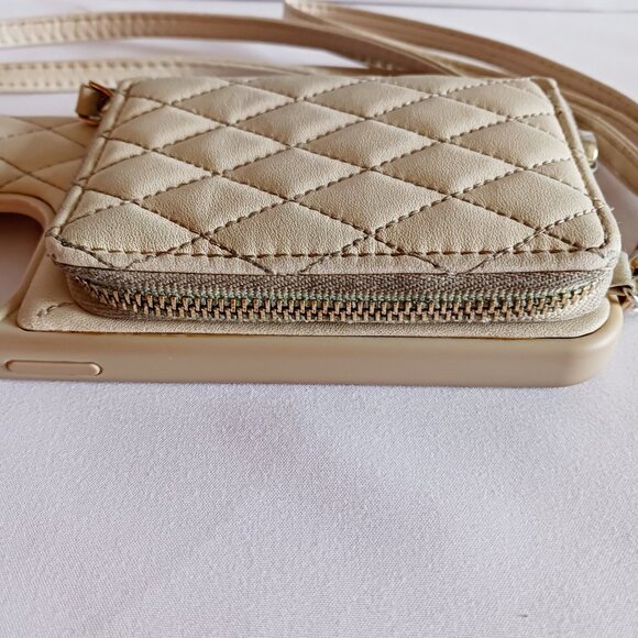 Lameeku Crossbody Tan Faux Leather Wallet Case For iPhone 13 Pro Max - Picture 5 of 10